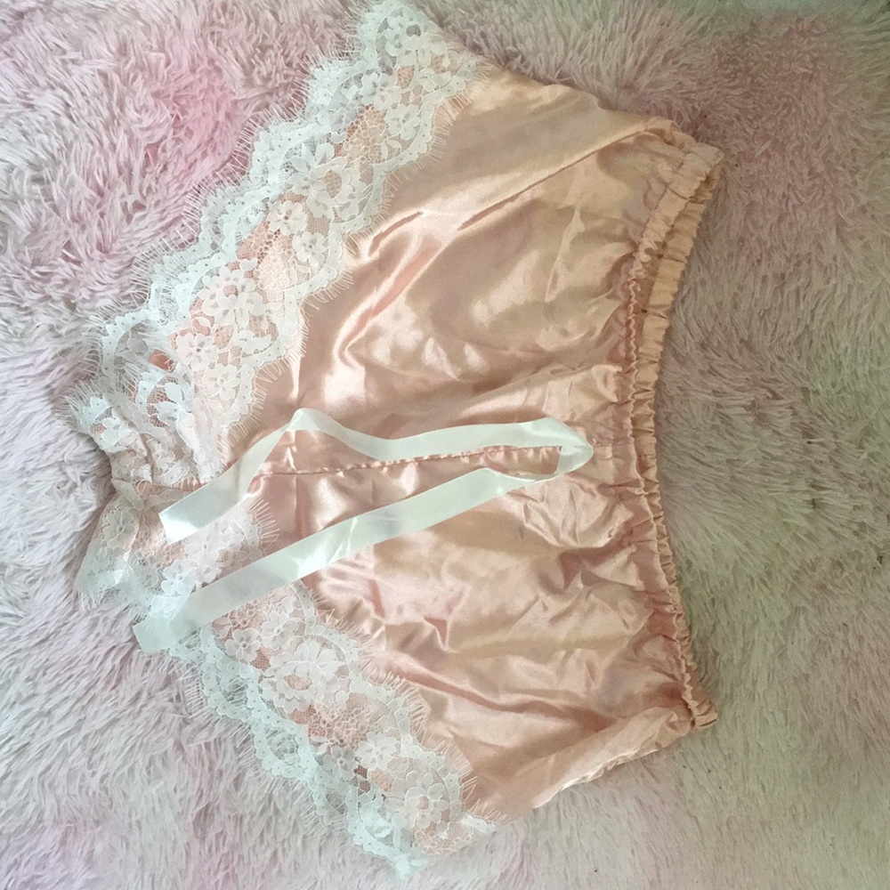 Floral Lace Satin Shorts